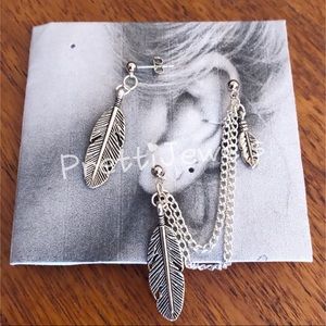 New💕Cartilage Feather Leaf Earrings